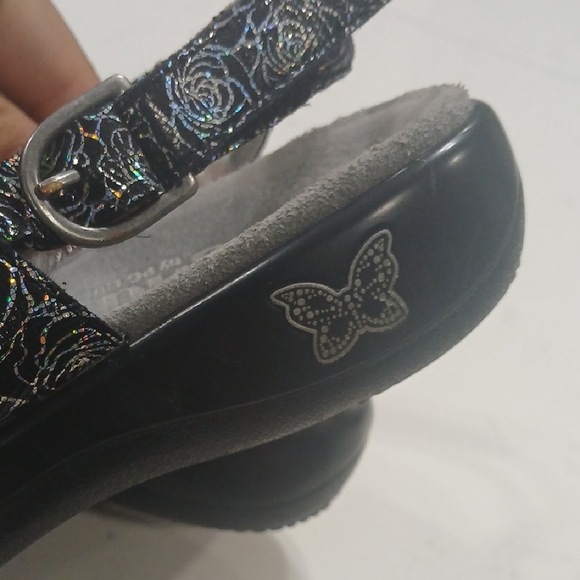 Alegria Black Sandals with Silver Accents Sz36 Might Fit 6-6.5 Pre-owned Leather - Picture 9 of 13